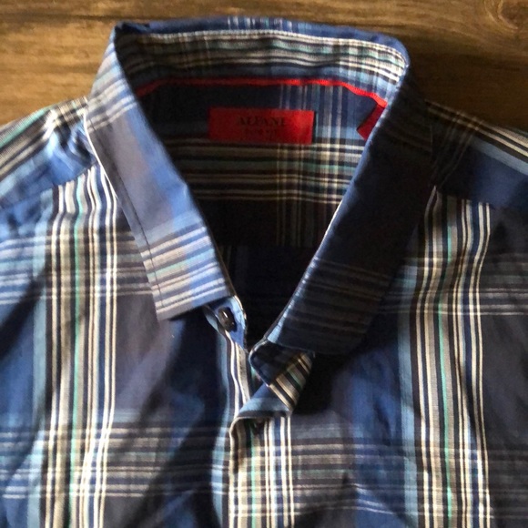Men’s Alfani Plaid Button Down size M - Picture 7 of 10